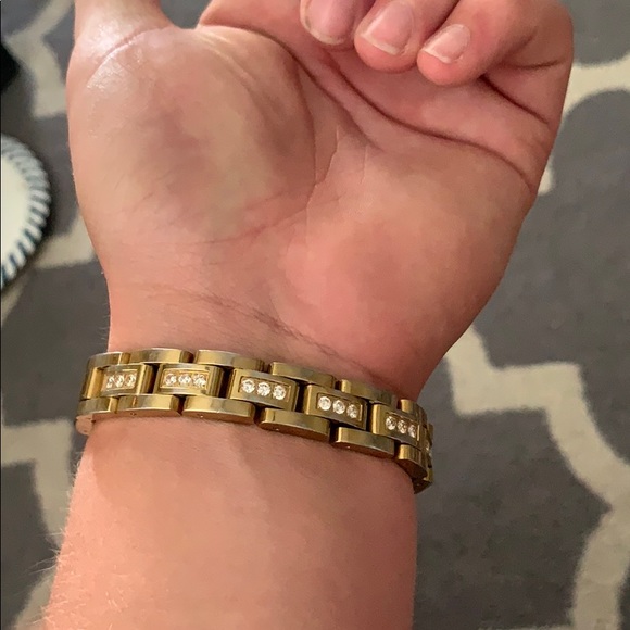 Stainless steel bracelet with factory made diamond - Picture 2 of 2